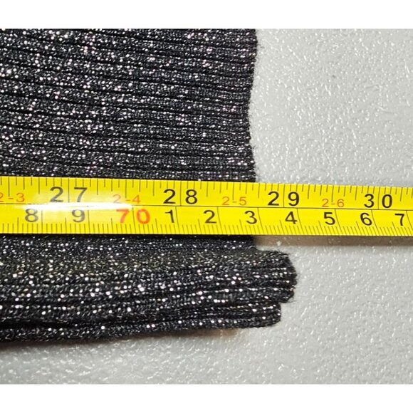 Vila Milano Womens Plus Size 1X Black Silver Metallic Wide Leg Sweater Pants NWT - Picture 8 of 11